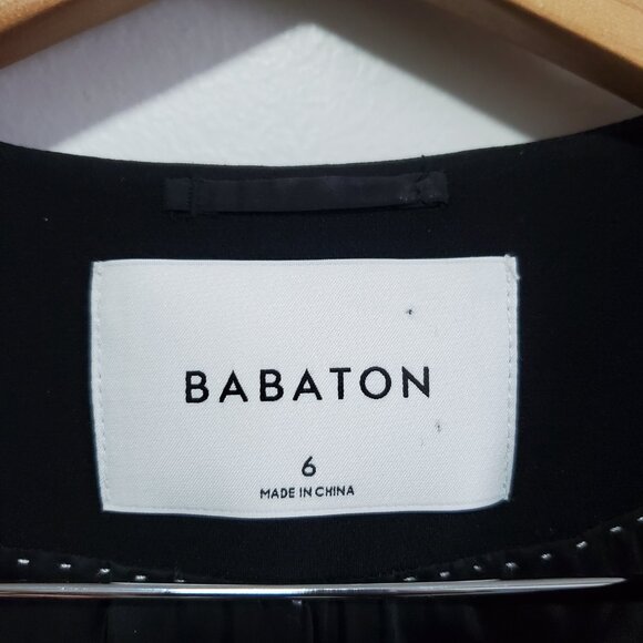 BABATON Rockwell Blazer Single Button Collarless Fitted Evening Black Women's 6 - Picture 9 of 13
